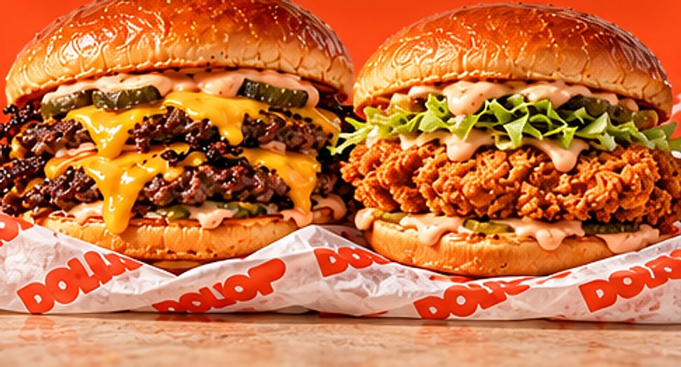 A smash burger and a crispy chicken burger