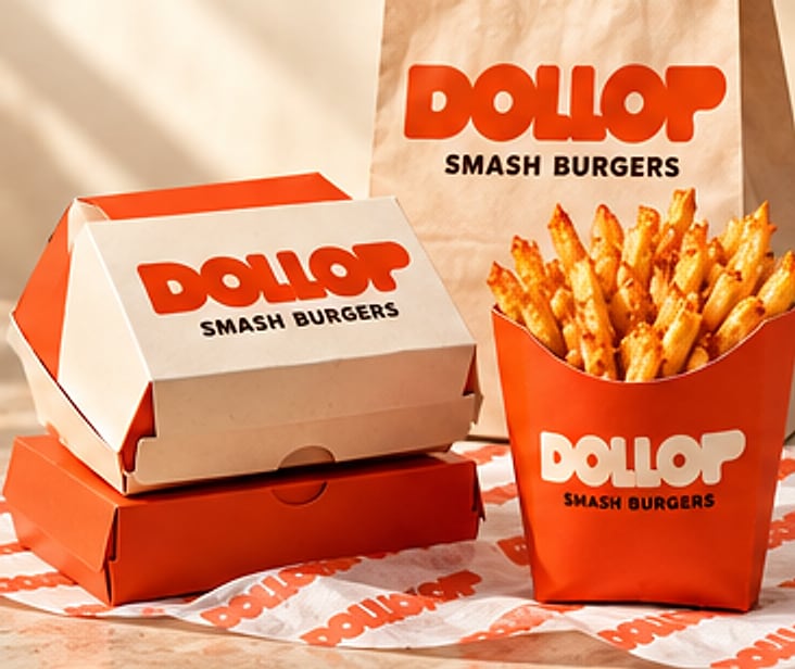 DOLLOP takeaway bag and fries